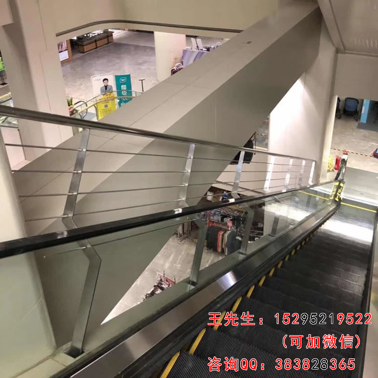 信步不锈钢立柱用于临汾生龙国际时尚广场电梯栏杆图片/案例/展示